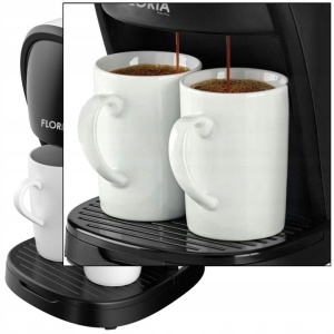 Aparat de facut cafea Floria ZLN9298, filtru de nailon, cupa pentru masurat, 2 cesti incluse, Alb - Img 4