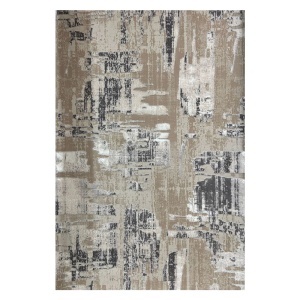 Covor Modern Abstract Bej, Fir Scurt 10 mm, Living si Dormitor, Antic 6339B