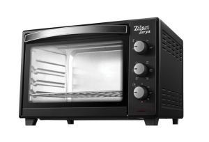 Cuptor electric cu ventilator ZILAN ZLN3727 Negru, Capacitate 45L, Putere 2000W, Geam dublu, Temporizator 60 min, Temperatura maxima 230 grade celsius