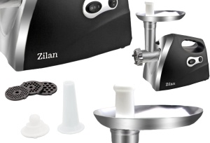 Masina de tocat carne ZILAN ZLN7599,Negru 1200W, Tava si panou inox, Accesorii umplut carnati, Functie revers, 1.6kg min, - Img 4