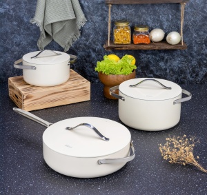 Oala Zilan ZLN0873 din 5 straturi de material, 24 cm diametru, capacitate 5.2l, manere nituite din otel inoxidabil - Img 5