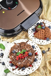 Aparat de facut gofre Heinner Copper Crown HWF-1000CR, 1000W, placi cu invelis antiaderent, Negru aramiu - Img 5
