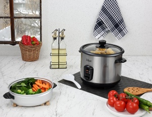 Aparat de gatit Zilan ZLN9570 2 in 1 pentru gatit orez si alimente la abur, capacitate 1.5L, 500W, sistem anti-alunecare - Img 2