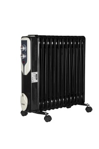 Calorifer electric Floria ZLN3673,Negru 2500 W, 13 elementi, 3 trepte de putere, Termostat reglabil, Protectie supra-incalzire, Indicator luminos,