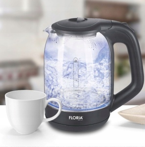 Cana fierbator din sticla FLORIA ZLN3505, Leduri iluminare apa, Putere 1500 W, Capacitate 1.8L - Img 5