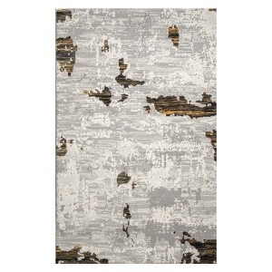 Covor Modern Abstract Gri Antracit, Fir Scurt 12 mm, Living si Dormitor, Antic 7558A