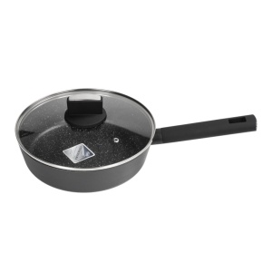 Cratita Zilan ZLN0881 Negru cu invelis din marmura, 5 straturi, 26 cm si maner fin la atingere, 3.1L - Img 2