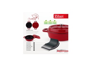 Cratita Zilan ZLN0958, Din fier turnat sub presiune puternica, 2.1L, Diametru 24 cm, Inaltime 7 cm, Compatibila cuptor si masina de spalat vase, 7 straturi de material - Img 5