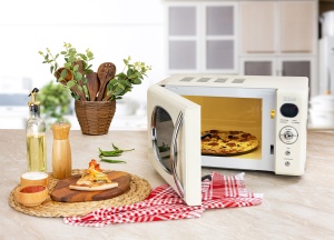 Cuptor cu microunde Zilan ZLN1245 RETRO, Putere 700W, Capacitate 20L, Functie de dezghetare, Afisaj digital, Temporizator - Img 5