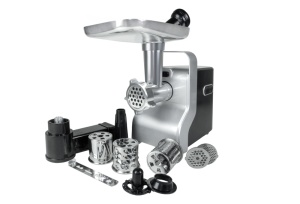 Masina de tocat carne multifunctionala ZILAN ZLN0126, Negru Gri 2100 W, 3 viteze, Accesorii pentru feliat legume, Accesoriu pentru carnati, Accesorii pentru feliere si maruntire, Cutit inox,