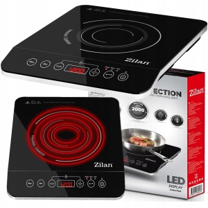 Plita cu inductie Zilan ZLN8078 Neagra, putere 2000W, geam din cristal negru - Img 5