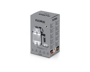 Set fierbator electric+ceainic Floria ZLN1757 cu infuzor pentru ceai, Putere 1500W, Capacitate 1.8L+1.2L, Sticla - Img 2