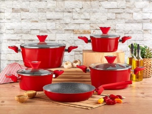 Set oale 9 piese, Zilan ZLN3260, Material aluminiu, Interior granit, Compatibil inductie - Img 4
