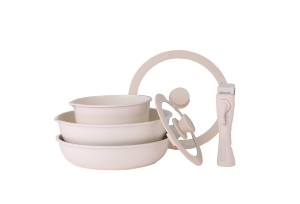 Set vase de gatit Zilan ZLN0965 din 8 piese, 5 straturi de material, compatibil cuptor - Img 2