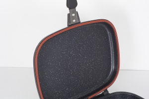 Tigaie dubla ZILAN ZLN9522,culoare negru Diametru 30 cm, garnitura silicon rezerva, - Img 2