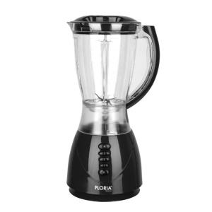 Blender FLORIA ZLN3080 Negru, Putere 300W, capacitate 1.5L, 3 viteze, Functie puls-Vas plastic