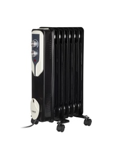 Calorifer electric Floria ZLN3642,Negru 1500 W, 7 elementi, 3 trepte de putere, Termostat reglabil, Protectie supra-incalzire, Indicator luminos,