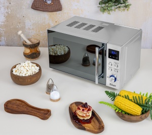 Cuptor cu microunde digital Zilan ZLN1238, Putere 700W, Capacitate 20L, Functie de dezghetare, Panou din inox, Afisaj digital - Img 4