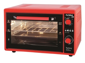 Cuptor electric Floria ZLN2898,ROSU capacitate 38 Litri, Putere 1500W, Gratar, Tava inclusa