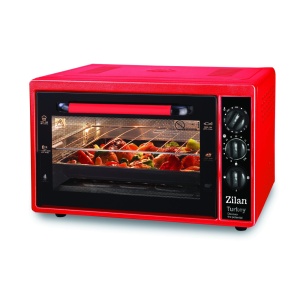 Cuptor electric Zilan ZLN5320, Rosu capacitate mare 38 Litri, 1500W, Timer, Gratar, Tava dreptunghiulara