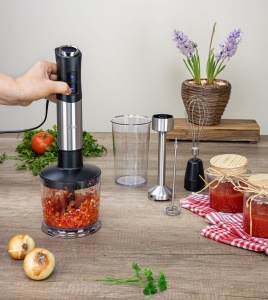 Mixer vertical 5 in 1 Zilan ZLN3939, Putere 1200W, 12 trepte de viteza, Functie Turbo, Afisaj digital, Inox - Img 5