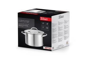 Oala din inox Zilan ZLN1351, 3L Diametru 20 cm, manere nituite, Compatibil gaz, inductie electric, Compatibil masina de spalat vase - Img 2