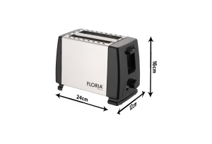 Prajitor de paine Floria ZLN1840 Negru Inox, 700W, 7 nivele de control al temperaturii, buton de oprire - Img 2