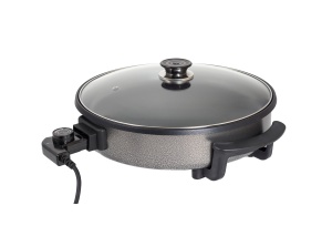 Tigaie electrica rotunda Floria ZLN4957, pizza grill, diametru 36 cm, 1500 W, capac sticla - Img 5
