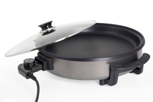 Tigaie electrica rotunda ZİLAN ZLN7870, pizza grill, diametru 38 cm, 1500 W, capac sticla, material non stick - Img 4