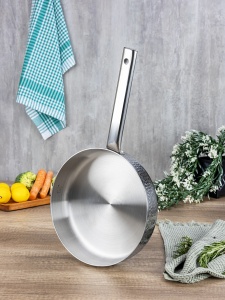 Tigaie inalta Zilan ZLN1337 din otel inoxidabil, 1.5L, Diametru 24 cm, Maner nituit, Maner din inox - Img 4