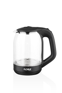 Cana fierbator din sticla FLORIA ZLN3505, Leduri iluminare apa, Putere 1500 W, Capacitate 1.8L