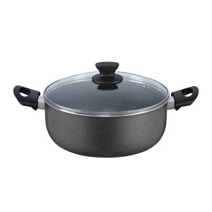 Cratita aluminiu ZILAN ZLN1990 - 26cm, 4L, capac sticla, interior anti-aderent