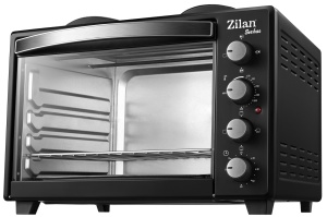 Cuptor electric cu plita Zilan ZLN2935, Negru capacitate mare 45 Litri, 1600W, Timer, Gratar, Tava inclusa, - Img 2