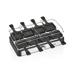 Gratar electric cu raclette Zilan ZLN8863, placa de piatra si placa de aluminiu, putere 1400 W, Gri - Img 2