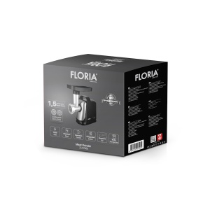 Masina de tocat Floria ZLN7965 Neagra, putere 1300W, doua site, functie de revers, lama din otel - Img 2