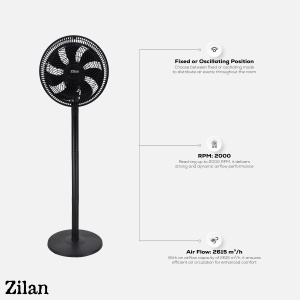 Ventilator de circulatie 12" ZILAN ZLN2558 - viteza inalta, 3 trepte - Img 5