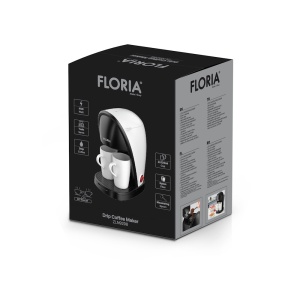 Aparat de facut cafea Floria ZLN9298, filtru de nailon, cupa pentru masurat, 2 cesti incluse, Alb - Img 2