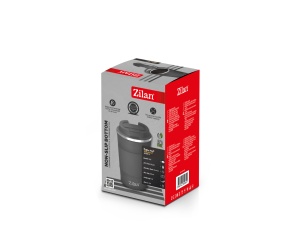 Cana de cafea Zilan ZLN9879 termos, capacitate 380ml, interior din inox, pereti dublii, gri - Img 2