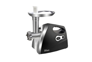 Masina de tocat carne ZILAN ZLN7599,Negru 1200W, Tava si panou inox, Accesorii umplut carnati, Functie revers, 1.6kg min,