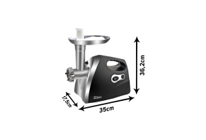 Masina de tocat carne ZILAN ZLN7599,Negru 1200W, Tava si panou inox, Accesorii umplut carnati, Functie revers, 1.6kg min, - Img 2