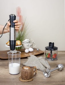 Mixer vertical 5 in 1 Zilan ZLN3939, Putere 1200W, 12 trepte de viteza, Functie Turbo, Afisaj digital, Inox - Img 3