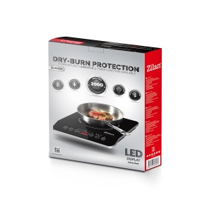 Plita cu inductie Zilan ZLN8078 Neagra, putere 2000W, geam din cristal negru - Img 3