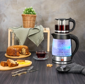 Set fierbator electric plus ceainic Zilan ZLN4858 Argintiu, putere 2200W, capacitate 1.8L si 0.8L - Img 5