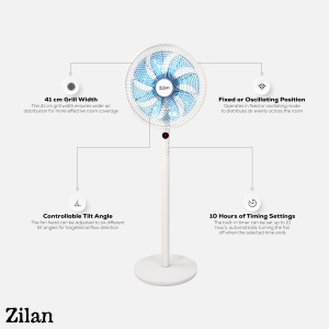 Ventilator cu picior ZILAN ZLN3765 - 60W, 9 viteze, telecomanda, 8 palete - Img 7