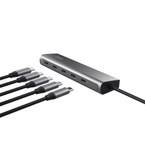 Hub Trust Halyx 5 x USB-C, gri