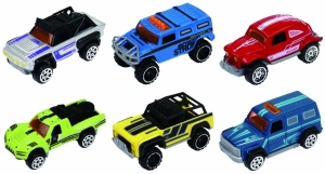 MACHETA DIE CAST, SET 6 CAMIONETE 1/64, 7.5 CM, DIVERSE MODELE SI CULORI- GRI, ALBASTRU, ROSU, VERDE, BLEU, ALB, VERDE INCHIS, MARO, PORTOCALIU, GRI INCHIS