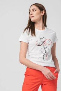 TSHIRT CASUAL F DOAMNA CU... WHITE-M - Img 4