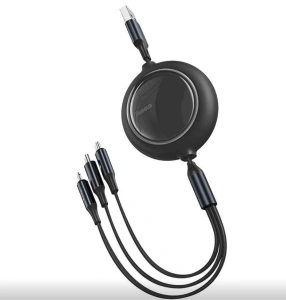 Cablu Baseus One-for-Three 1.1m negru - Img 3