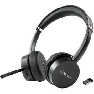Casti Over-ear TELLUR Voice Pro, Wireless, Noise-canceling, Negru