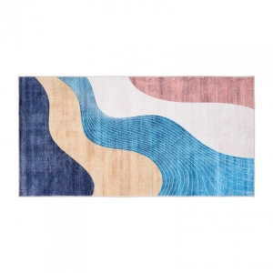 Covor printat, FLOW 70x140 cm, lavabil cu spate antialunecare, inaltime fir 3mm